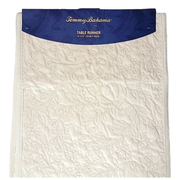 Tommy Bahama Dining Tommy Bahama Velour Table Runner Ivory Leaves Poshmark